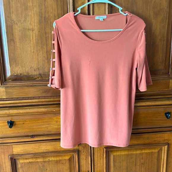 Tangerine cold sleeves top - Picture 1 of 4